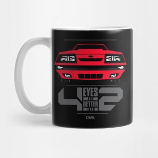 Four Eyes are Better than Two Fox Body Ford Mustang Mug